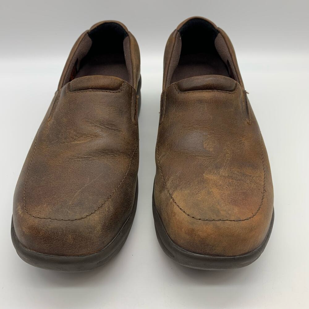 Red Wing Worx Womens 6 M Brown Slip on Leather Clog Support Cushion Steel Toe